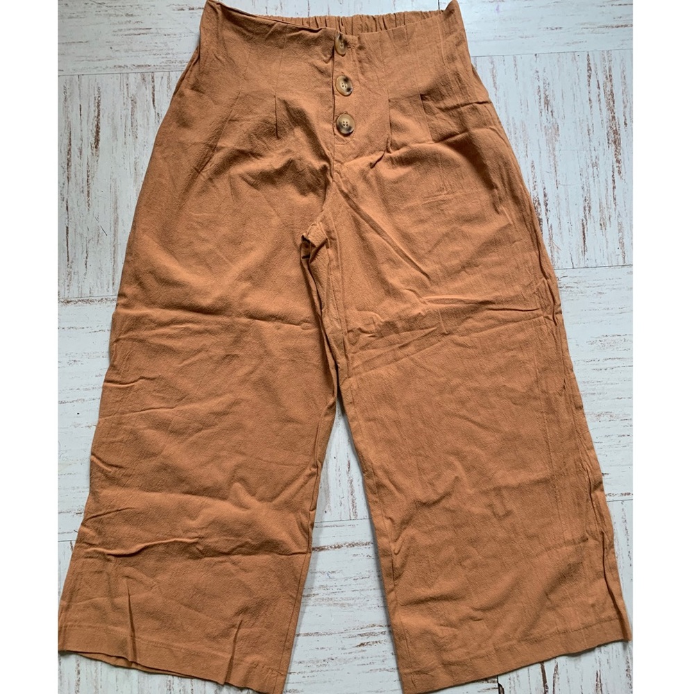 Tan Brown Wide Leg Pants
